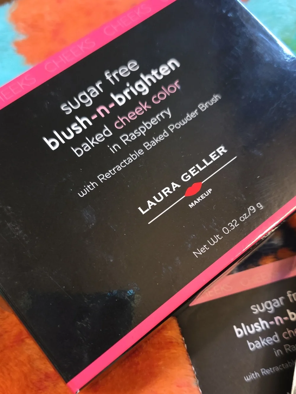 Laura Geller Raspberry Sugar Free Blush N Brighten Baked Blush & Brush NIB